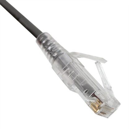 TAA CAT 6A Slim Patch Cable, UTP Stranded, Finger Boot, Grey