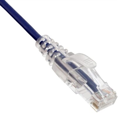 TAA CAT 6A Slim Patch Cable, UTP Stranded, Finger Boot, Purple